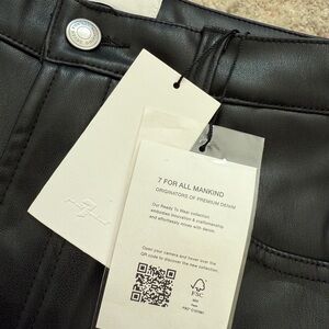 NEW 7 FOR ALL MANKIND black vegan leather pants.